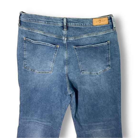 7 For All Mankind Ultra High Rise Cropped Jo Jeans Sz 34 Stretch Distressed - Picture 7 of 13